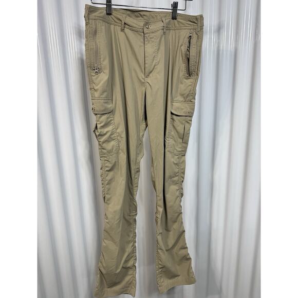 Clothing Arts P Cubed Cargo Pants Womens Size 8 Khaki Nylon Spandex Utility - Picture 1 of 6